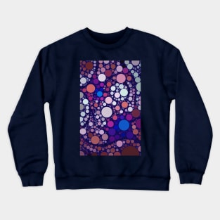 Navy Blue Multicolored Polka Dots Pattern Crewneck Sweatshirt